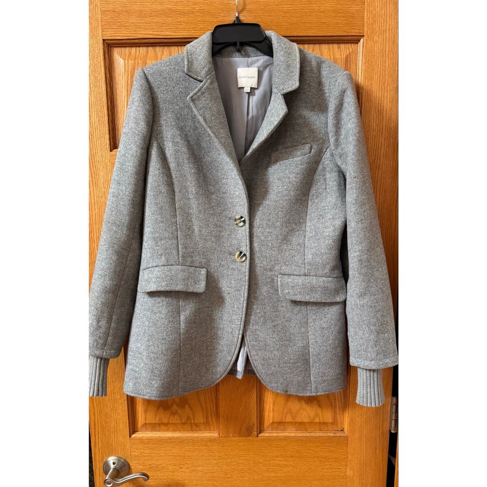 Favorite Daughter 'The City' Frost Gray Layered Blazer L - Picture 2 of 6